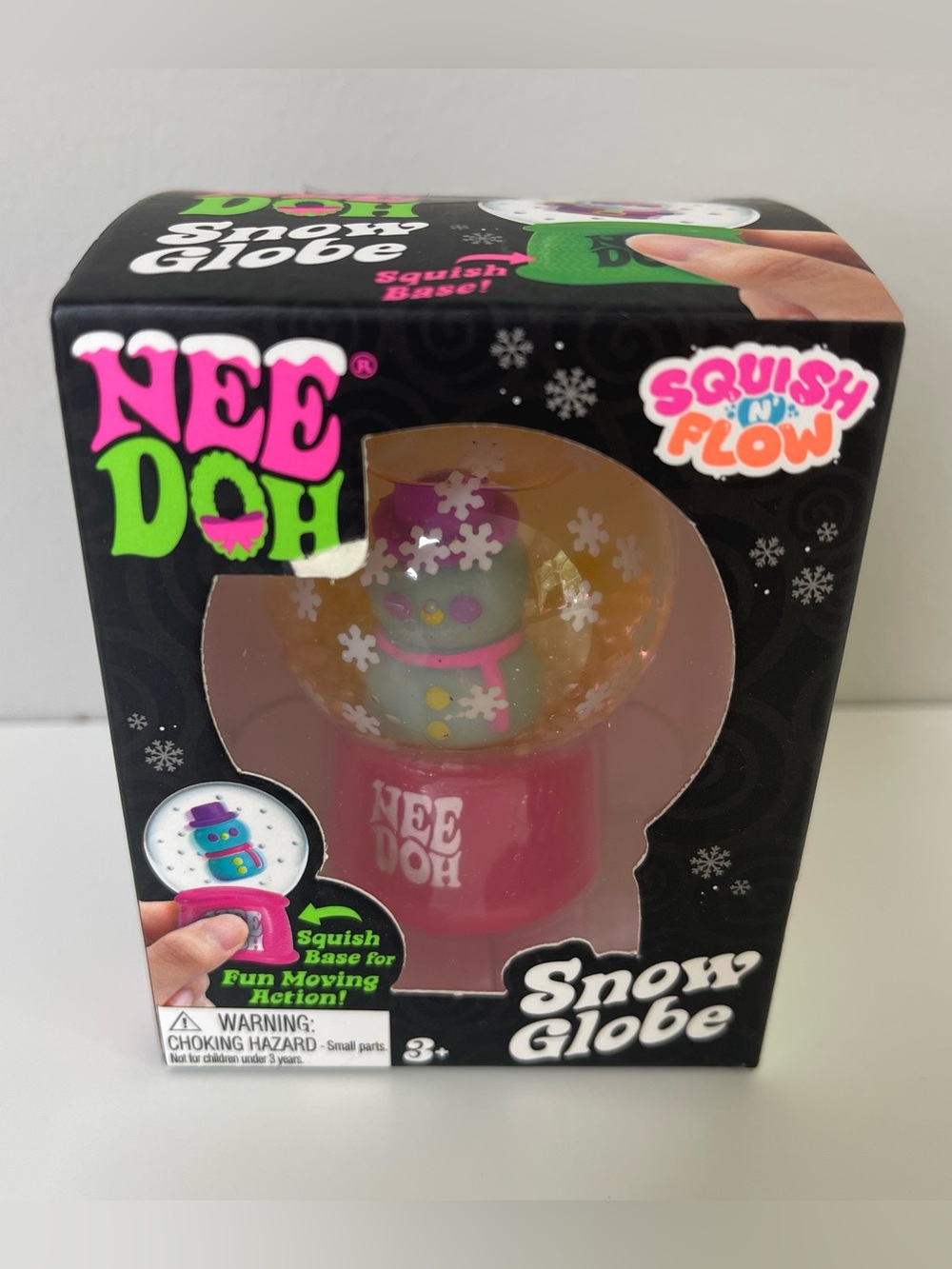 NeeDoh Pink Snow Globe Squish-N-Flow NEW Holiday Fidget Toy